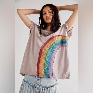 Magnolia Pearl Rainbow Planet Tee in Ether - O/S